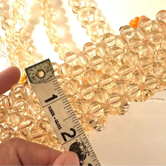 NWOT  Beaded Handbag Small Tote Carryall - Picture 8 of 10